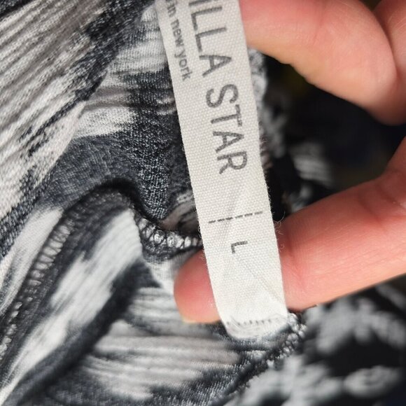 Womens Black Whie Aztec Navajo Argyle Ikat Wide Leg Pull ON Flowy Pants - Picture 5 of 6